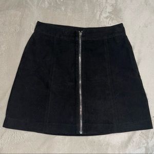 H&M Suede Black Mini Skirt